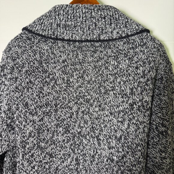 Campus Open Front Cardigan Heather Black & White Front Pockets Sz Large- Vintage - Picture 4 of 8